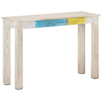 vidaXL Avlastningsbord vit 115x35x77 cm grovt mangoträ