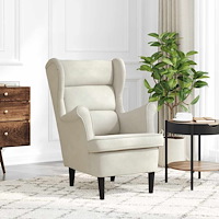 vidaXL Fåtölj gräddvit sammet