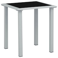 vidaXL Trädgårdsbord svart och silver 41x41x45 cm stål och glas