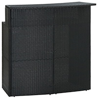 vidaXL Barbord för trädgård svart 120x55x110 cm konstrotting