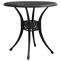 vidaXL Trädgårdsbord svart 78x78x72 cm gjuten aluminium