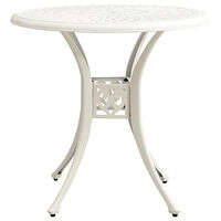 vidaXL Trädgårdsbord vit 78x78x72 cm gjuten aluminium