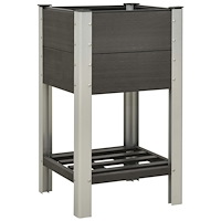 vidaXL Upphöjd odlingslåda med hylla 50x50x90 cm WPC grå