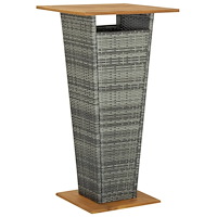vidaXL Barbord grå 60x60x110 cm konstrotting och massivt akaciaträ