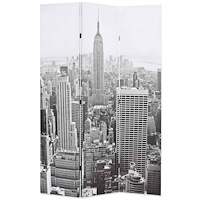 vidaXL Hopfällbar rumsavdelare New York i dagtid 120x170 cm svart/vit