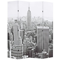 vidaXL Hopfällbar rumsavdelare New York i dagtid 160x170 cm svart/vit
