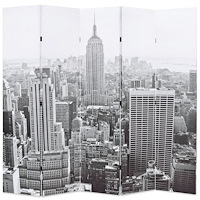vidaXL Hopfällbar rumsavdelare New York i dagtid 200x170 cm svart/vit
