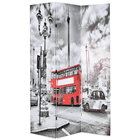 vidaXL Vikbar rumsavdelare Londonbuss 120x170 cm svart/vit