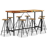 vidaXL Barmöbler 9 delar massivt återvunnet trä