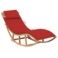 vidaXL vidaX Solsäng med dyna gungdesign massiv teak