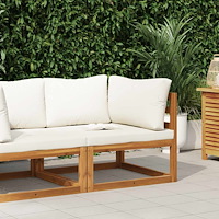 vidaXL Hörnsits och gräddvit dyna massivt akaciaträ