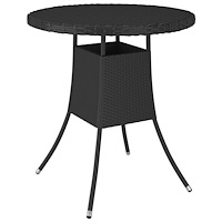 vidaXL Trädgårdsbord svart 70x70x73 cm konstrotting