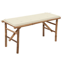 vidaXL Hopfällbar trädgårdsbänk med dyna 118 cm bambu
