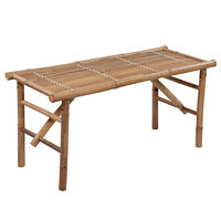 vidaXL Hopfällbar trädgårdsbänk med dyna 118 cm bambu