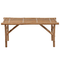 vidaXL Hopfällbar trädgårdsbänk med dyna 118 cm bambu