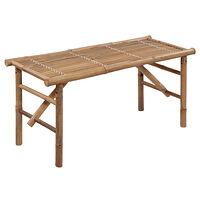 vidaXL Hopfällbar trädgårdsbänk med dyna 118 cm bambu