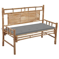 vidaXL Trädgårdsbänk med dyna 120 cm bambu