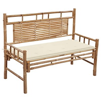 vidaXL Trädgårdsbänk med dyna 120 cm bambu