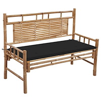 vidaXL Trädgårdsbänk med dyna 120 cm bambu