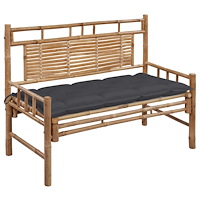 vidaXL Trädgårdsbänk med dyna 120 cm bambu