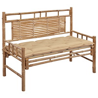 vidaXL Trädgårdsbänk med dyna 120 cm bambu