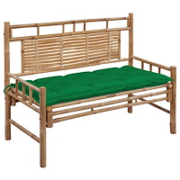vidaXL Trädgårdsbänk med dyna 120 cm bambu