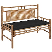 vidaXL Trädgårdsbänk med dyna 120 cm bambu