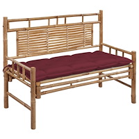 vidaXL Trädgårdsbänk med dyna 120 cm bambu