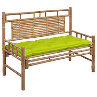 vidaXL Trädgårdsbänk med dyna 120 cm bambu