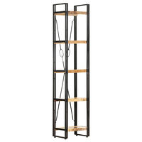 vidaXL Bokhylla med 5 hyllor 40x30x180 cm massivt mangoträ