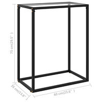 vidaXL Avlastningsbord transparent 60x35x75 cm härdat glas