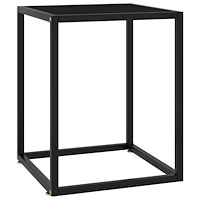 vidaXL Soffbord svart med svart glas 40x40x50 cm