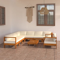 vidaXL 9-delad trädgårdsloungegrupp med kuddar 100x60 cm akaciaträ