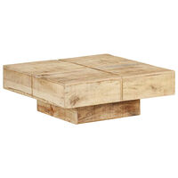 vidaXL Soffbord 80x80x28 cm massivt mangoträ