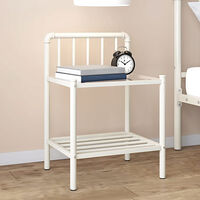 vidaXL Sängbord vit och transparent 45x34,5x62,5 cm metall och glas