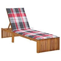 vidaXL Solsäng med dyna massivt akaciaträ