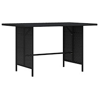 vidaXL Trädgårdsbord svart 110x70x65cm konstrotting
