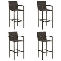 vidaXL Barstolar 4 st brun konstrotting