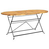 vidaXL Trädgårdsbord 160x85x74 cm massivt akaciaträ oval