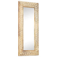 vidaXL Handsnidad spegel 110x50x2,6 cm massivt mangoträ