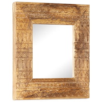 vidaXL Handsnidad spegel 50x50x2,5 cm massivt mangoträ