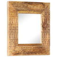 vidaXL Handsnidad spegel 50x50x2,5 cm massivt mangoträ