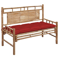 vidaXL Trädgårdsbänk med dyna 120 cm bambu