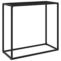 vidaXL Konsolbord svart 80x35x75 cm härdat glas