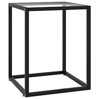 vidaXL Soffbord svart med härdat glas 40x40x50 cm