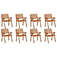 vidaXL Trädgårdsstolar 8 st massivt akaciaträ
