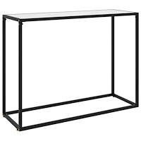 vidaXL Konsolbord vit 100x35x75 cm härdat glas