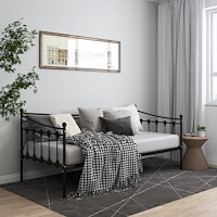 vidaXL Sängram bäddsoffa svart metall 90x200 cm