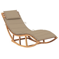 vidaXL vidaX Solsäng med dyna gungdesign massiv teak