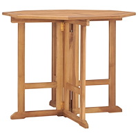 vidaXL Hopfällbart trädgårdsbord 90x90x75 cm massiv teak